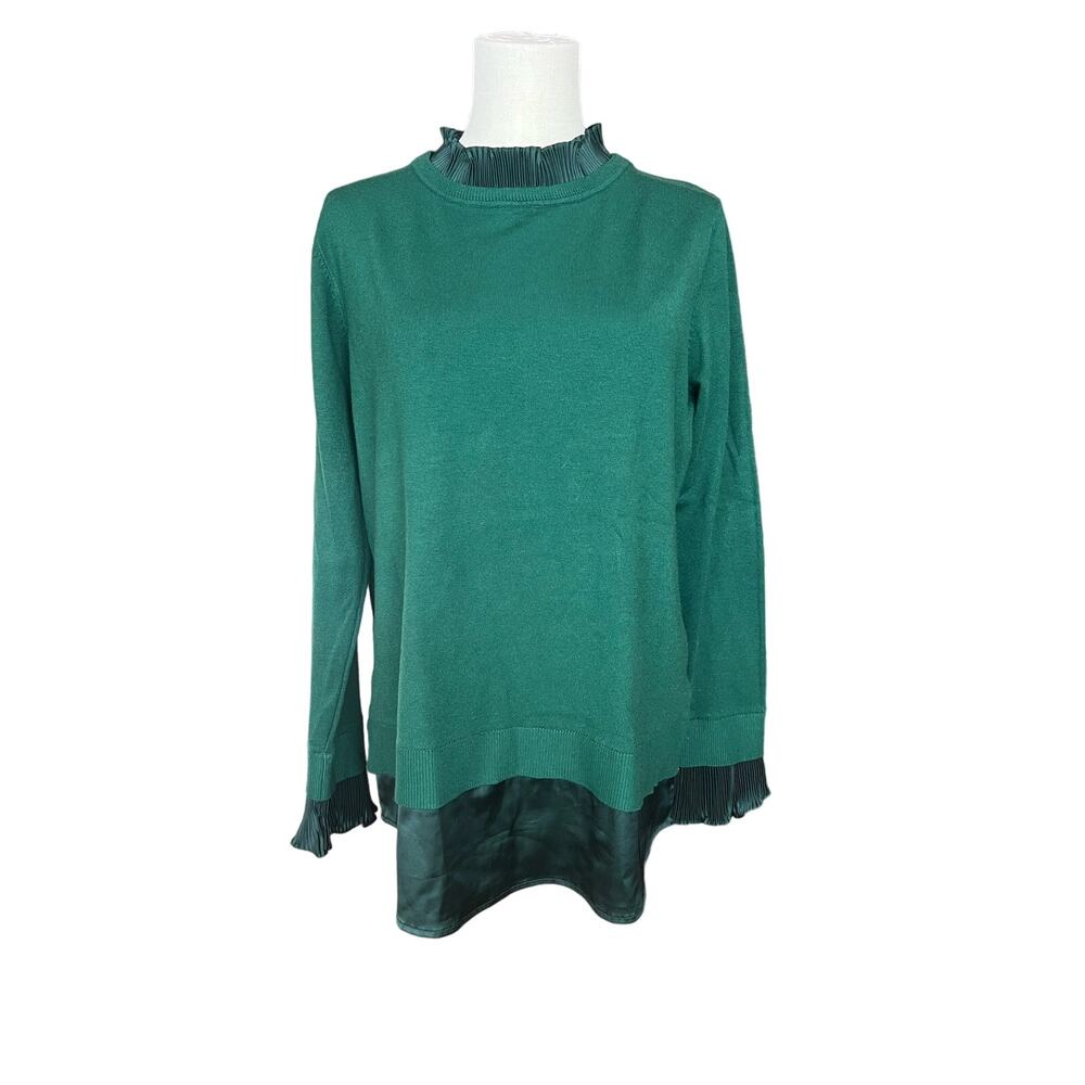 Sioni Milano green long sleeve‎ sweater blouse size XL